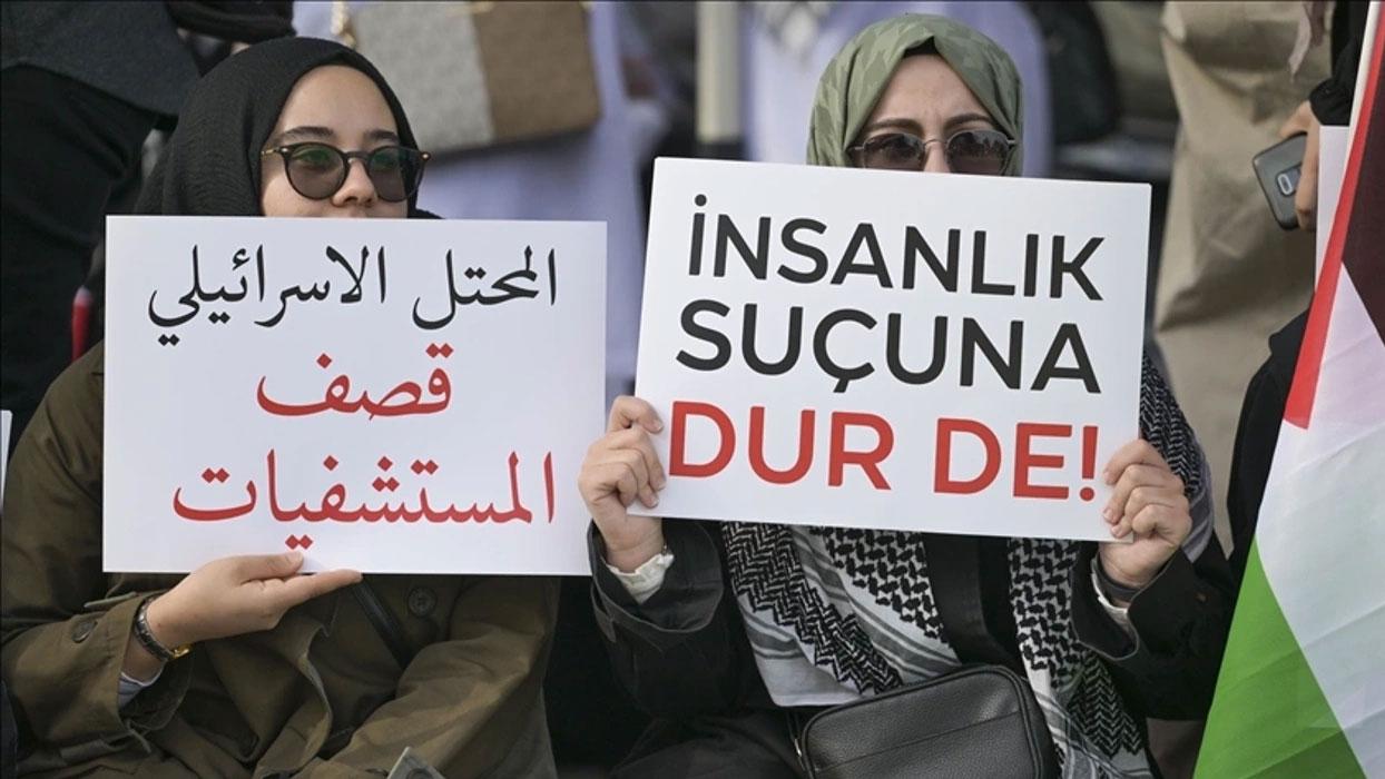 İstanbul'da kadınların Filistin'e destek için başlattığı oturma eylemi 12. gününde