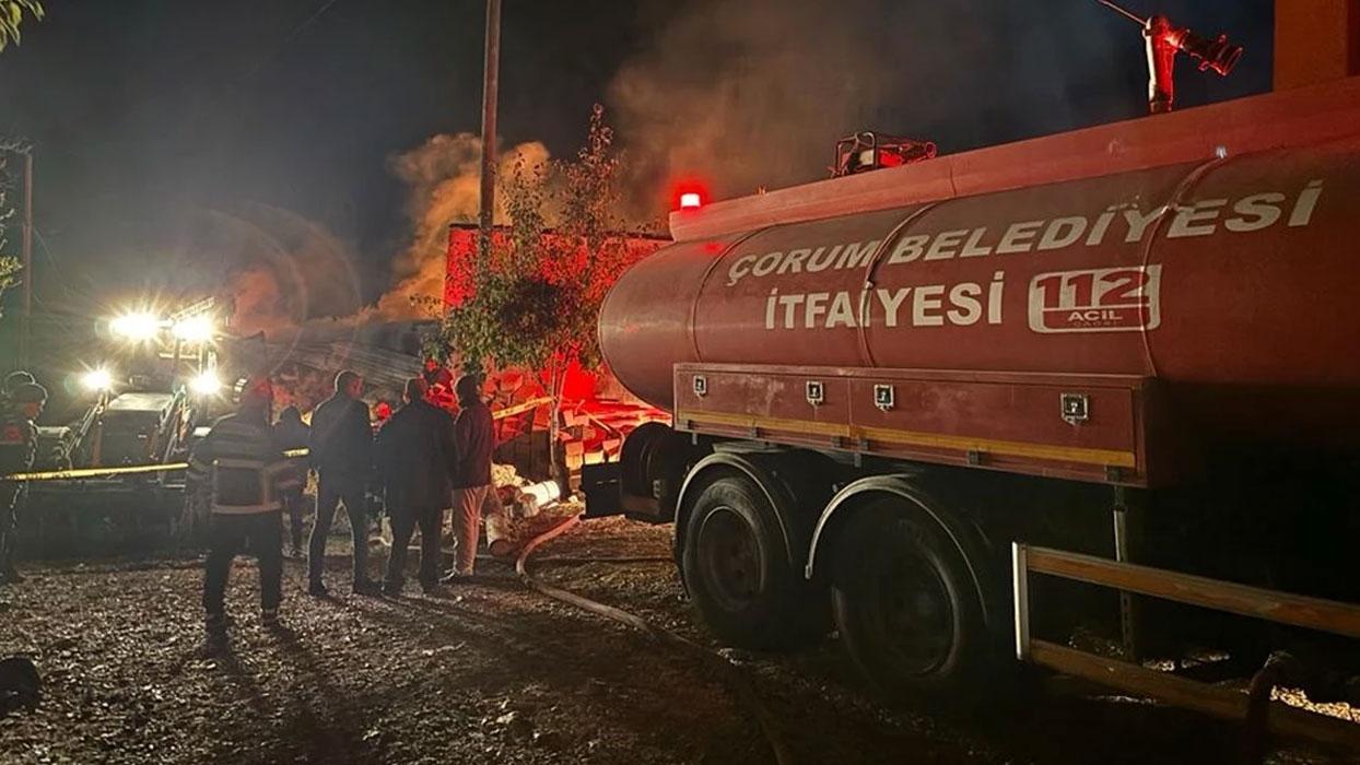 Çorum'da bir evde yangın çıktı