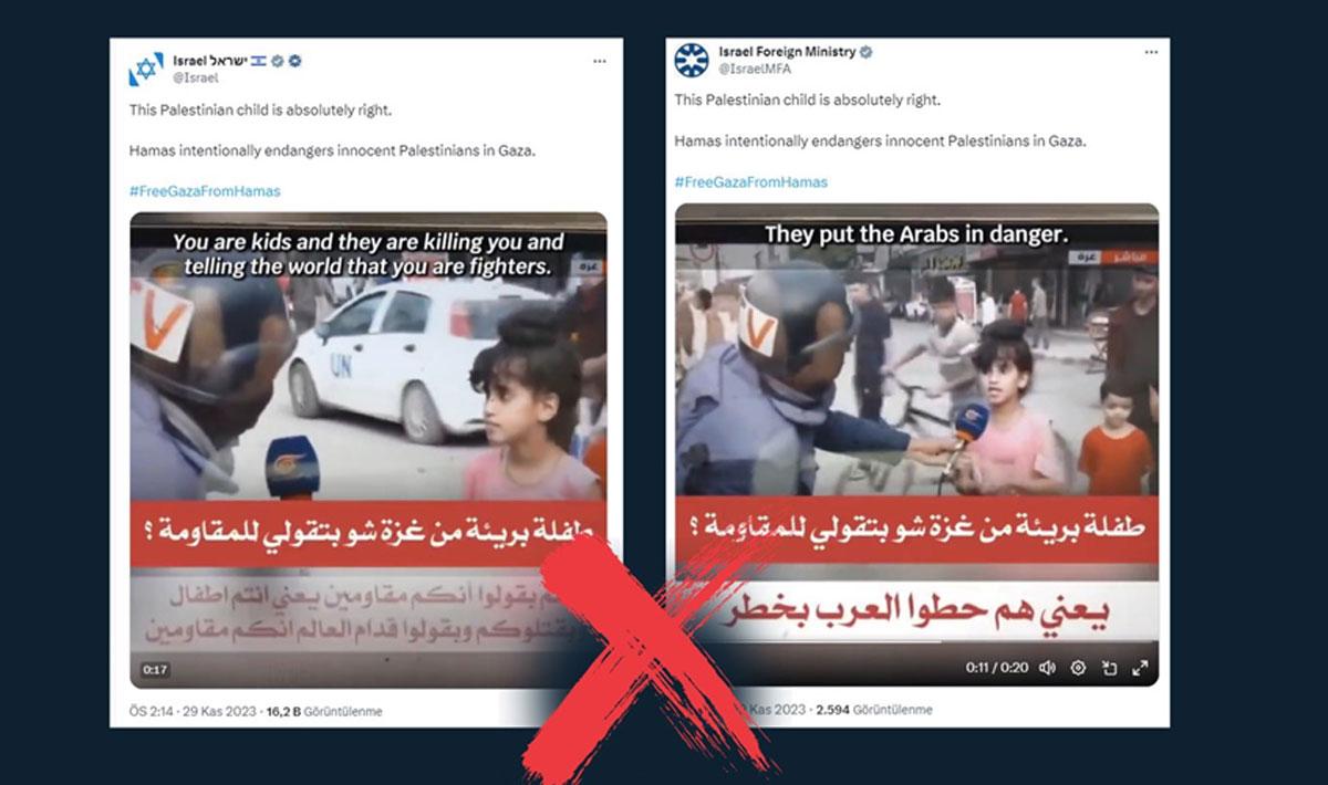 Filistinli küçük kızın röportajını kesip dünyayı aldatmaya çalıştılar! Türkiye İsrail'in yalanını ifşa etti