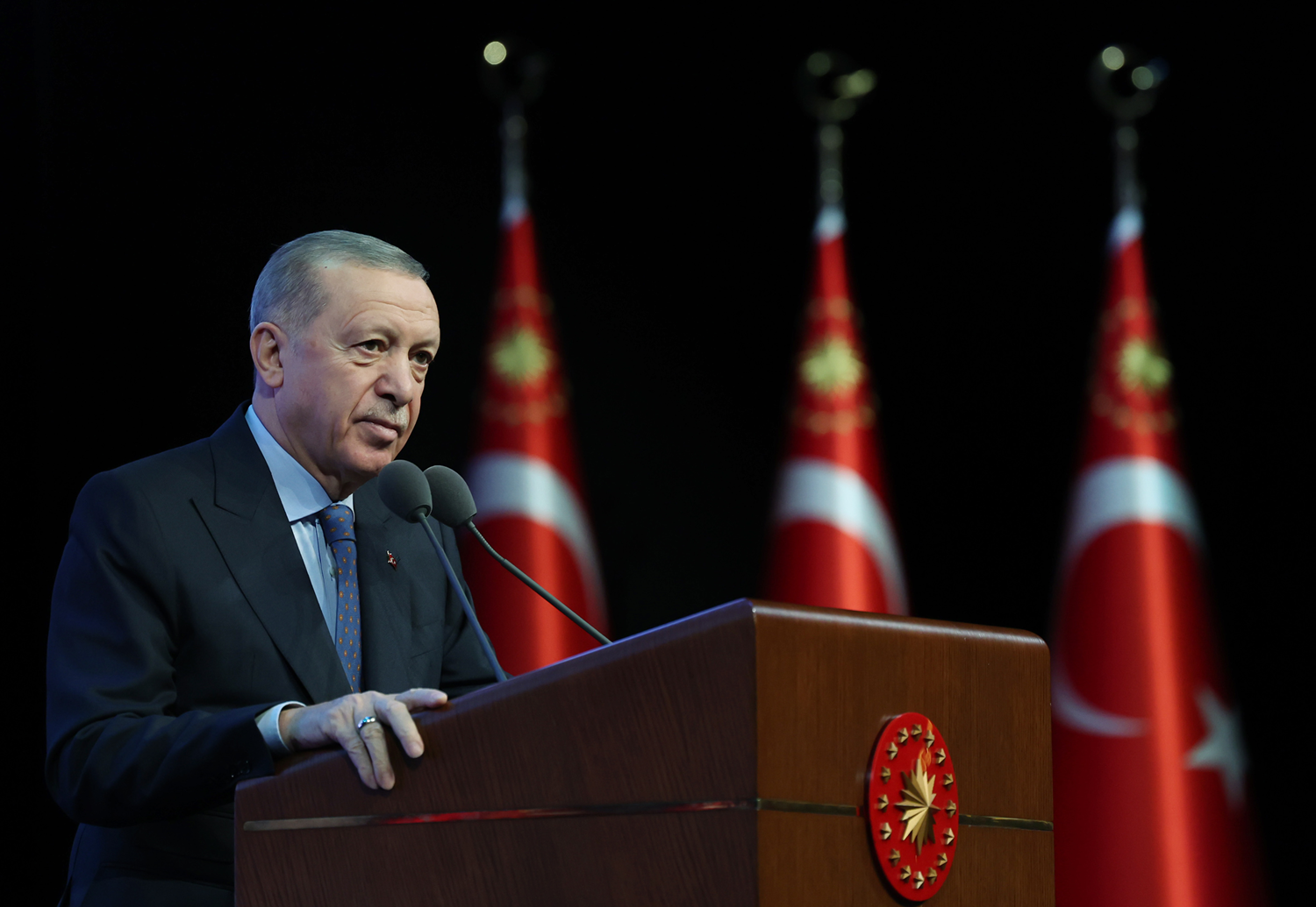 Cumhurbaşkanı Erdoğan Cumhurbaşkanlığı Kültür Sanat Büyük Ödülleri sahiplerini kabul etti