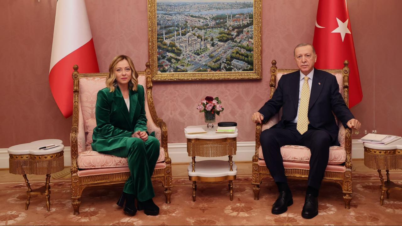 Cumhurbaşkanı Erdoğan, İtalya Başbakanı Meloni'yi kabul etti