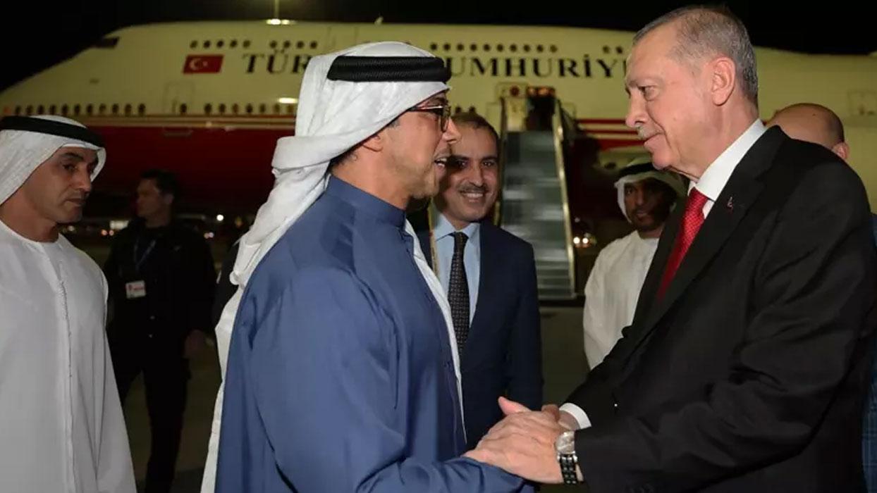 Cumhurbaşkanı Erdoğan, Birleşik Arap Emirlikleri'ne geldi