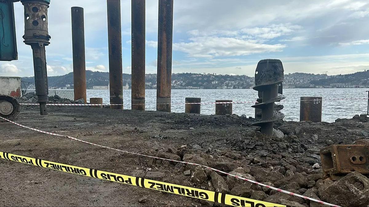 Kuruçeşme'de İBB çalışmasında toprak kepçenin ağırlığıyla çökmüştü: O anlar kamerada
