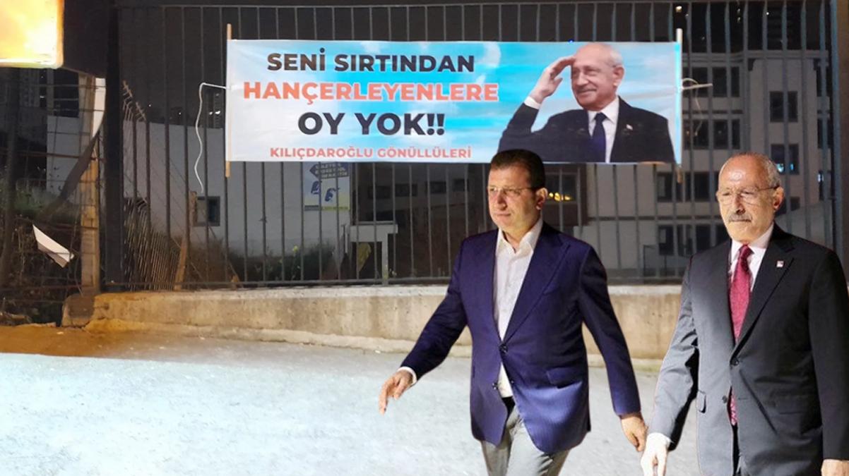 Seçime günler kala CHP'yi karıştıran pankart! İmamoğlu-Kılıçdaroğlu gerilimi yine zirve yaptı