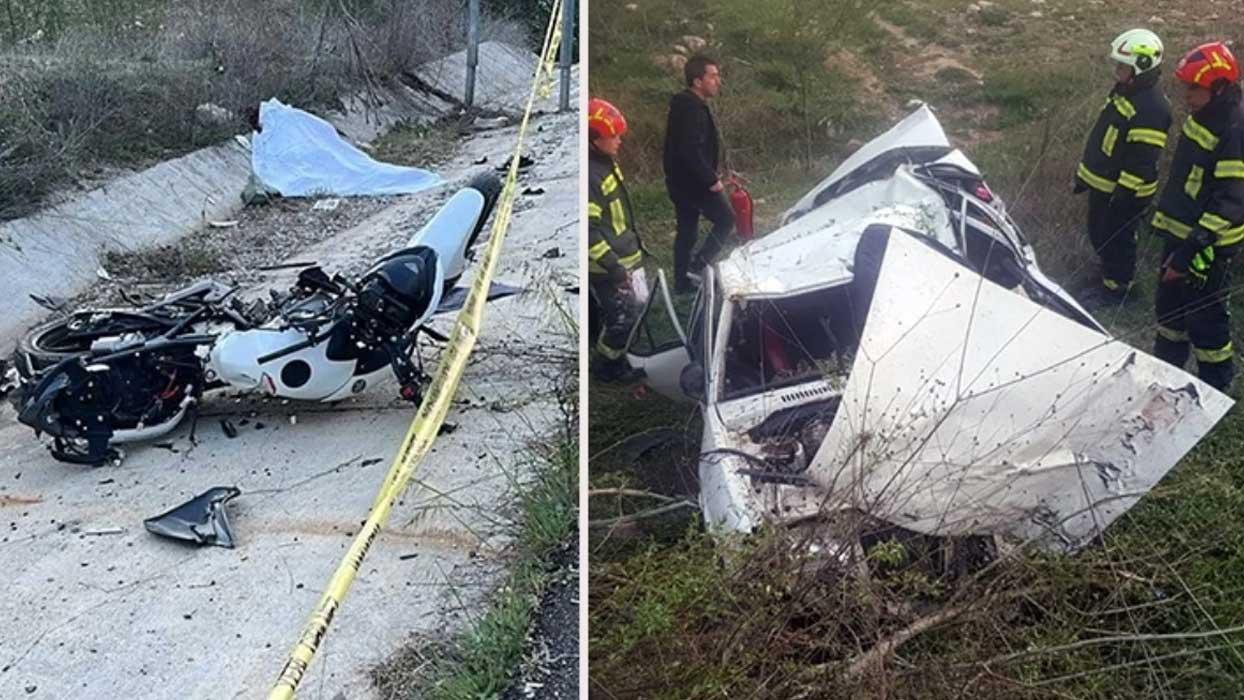 Otomobil ile motosiklet çarpıştı: 3 kişi hayatını kaybetti