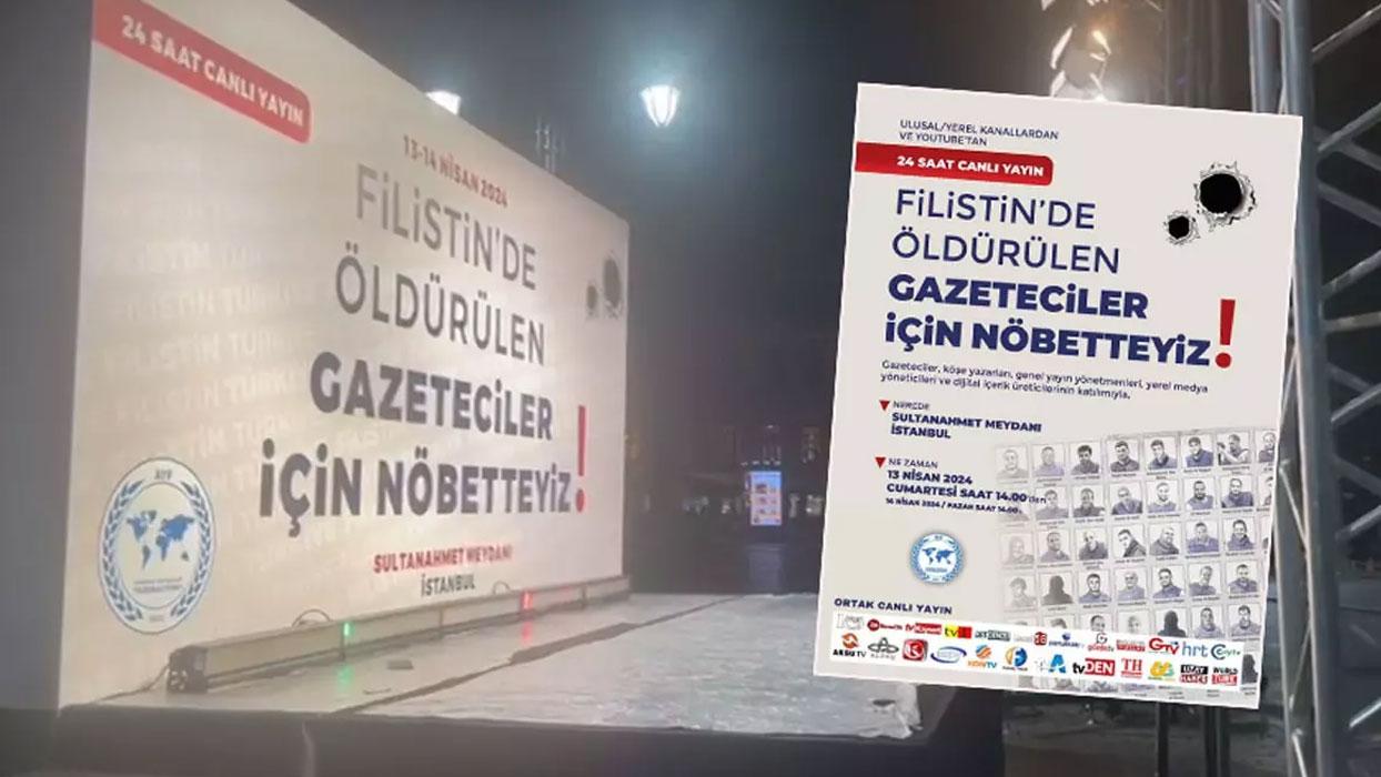 Gazze'de öldürülen gazeteciler için nöbet! 24 saat canlı yayın yapılacak