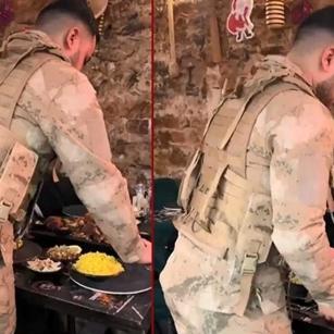 ''Restoranda asker üniformasıyla servis'' skandalı! Gözaltına alındılar