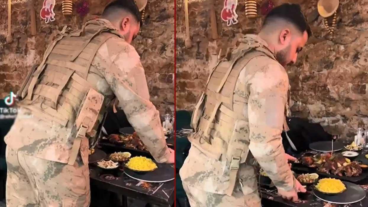 ''Restoranda asker üniformasıyla servis'' skandalı! Gözaltına alındılar