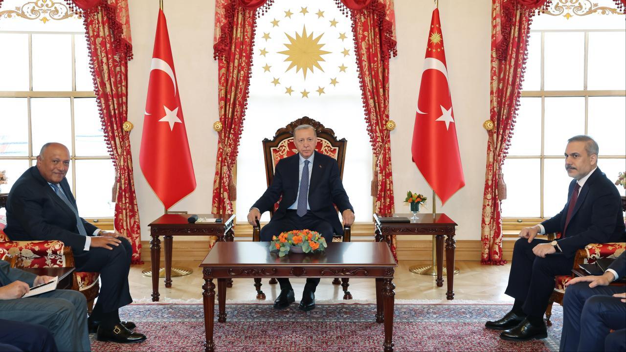 İstanbul'da Gazze diplomasisi! Başkan Erdoğan, Şükri'yi kabul etti