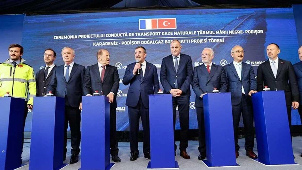 Karadeniz Kıyısı-Podişor Doğalgaz Boru Hattı Projesi töreni
