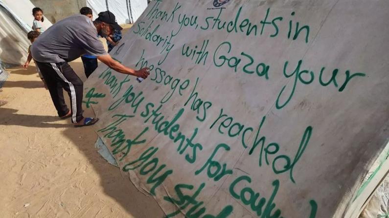 Gazze'deki Filistinliden ABD'deki öğrencilere teşekkür: Mesaj ulaştı
