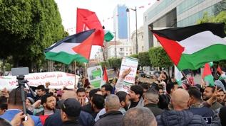 Tunus'ta üniversite öğrencilerinden Filistin'e destek gösterisi 