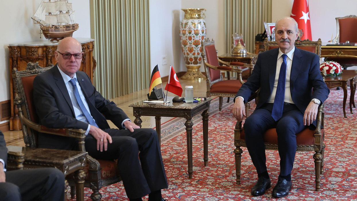 TBMM Başkanı Kurtulmuş, eski Almanya Federal Meclisi Başkanı Lammert'i kabul etti