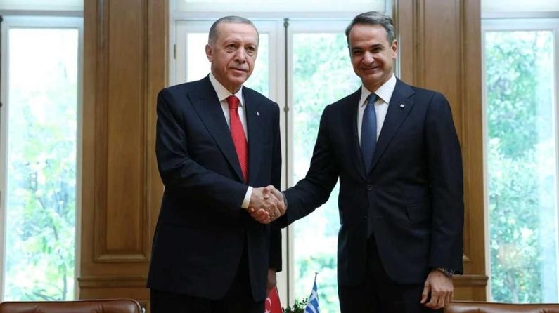 Yunanistan Başbakanı Miçotakis ve Cumhurbaşkanı Erdoğan görüşmesi başladı