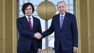 Cumhurbaşkanı Erdoğan Kobakhidze'yi resmi törenle karşıladı 