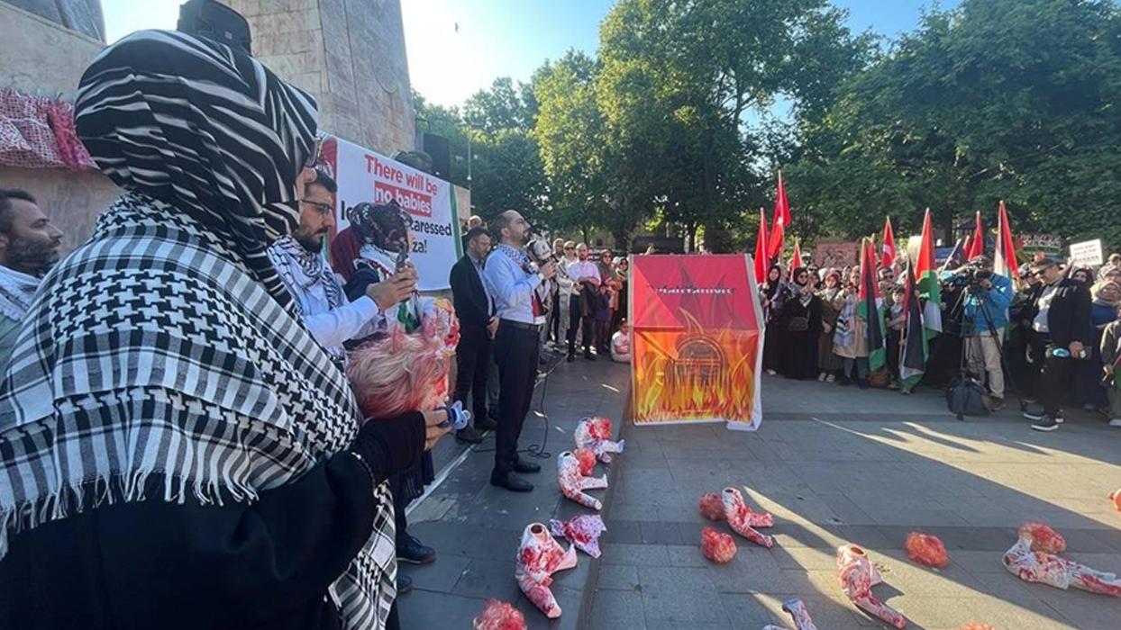 Filistin'e destek ve İsrail saldırılarını protesto eylemleri sürüyor