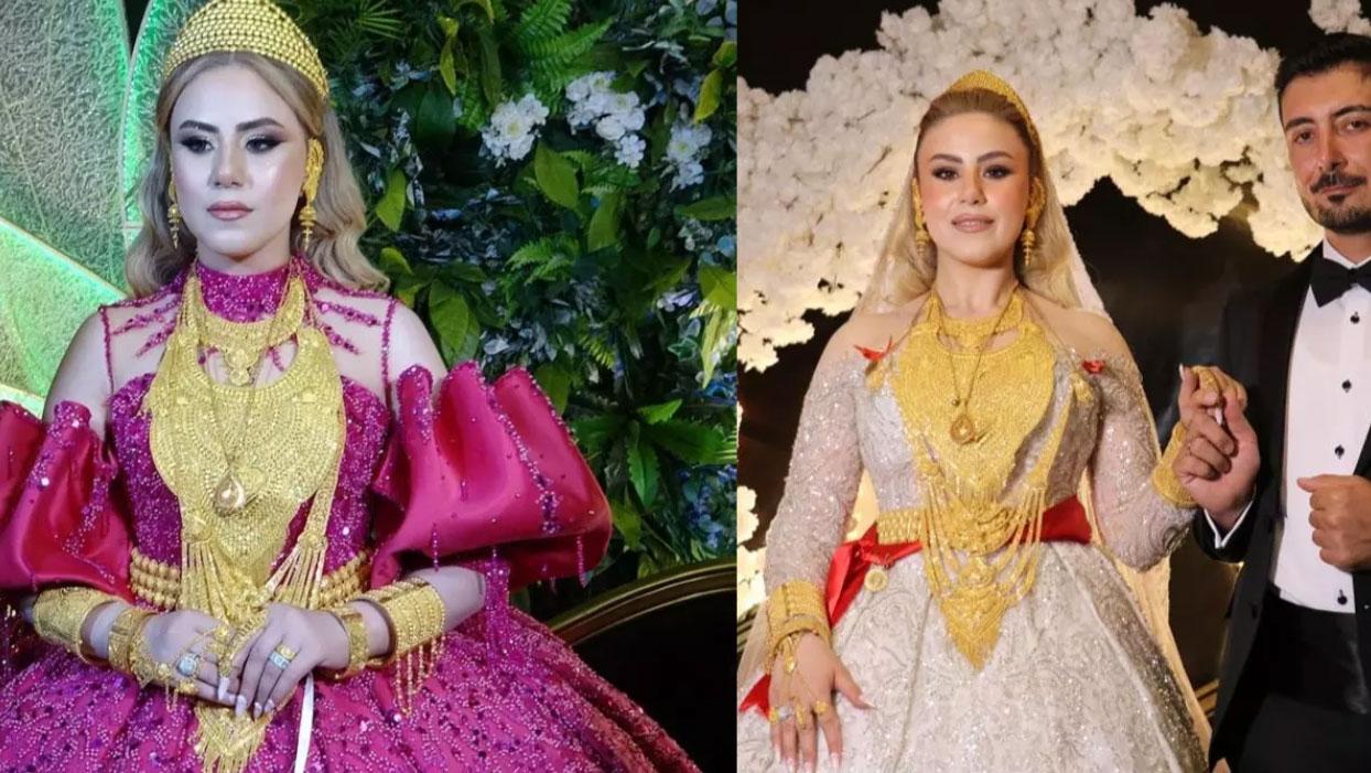 Dudak uçuklatan takı töreni! Aşiret düğününde altınlar havada uçuştu