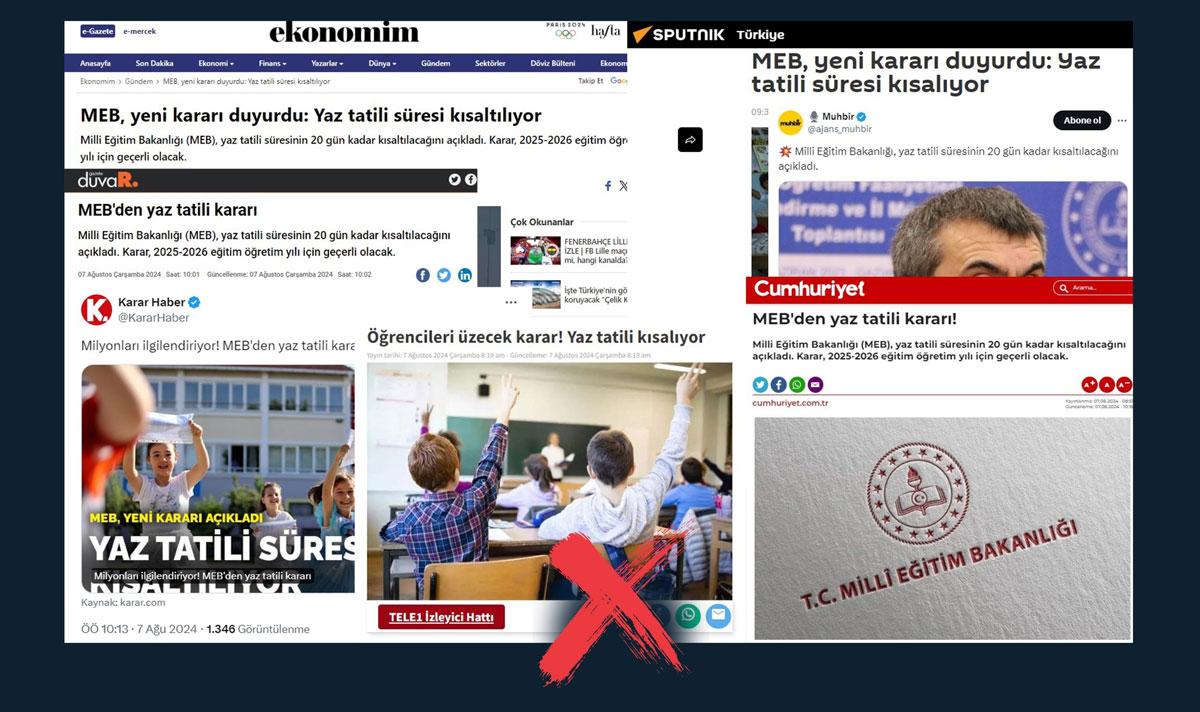 Yaz tatili süresinin 20 gün kısaltılacağı iddiasına MEB'den açıklama