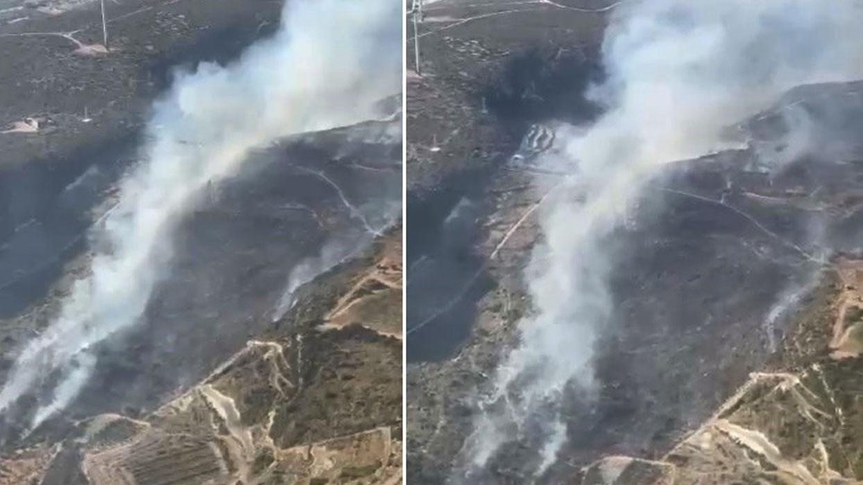 Çeşme'de orman dışı alanda yangın