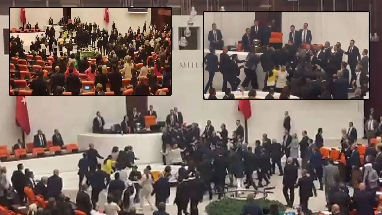 TBMM'de tekme tokat kavga! TBMM'de Atalay oturumunda yumruklu kavga çıktı