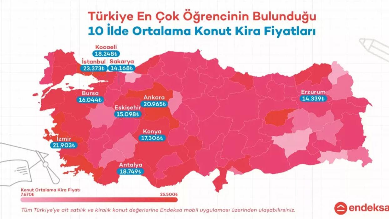 Öğrenci kentlerinde kira 14-23 bin lira