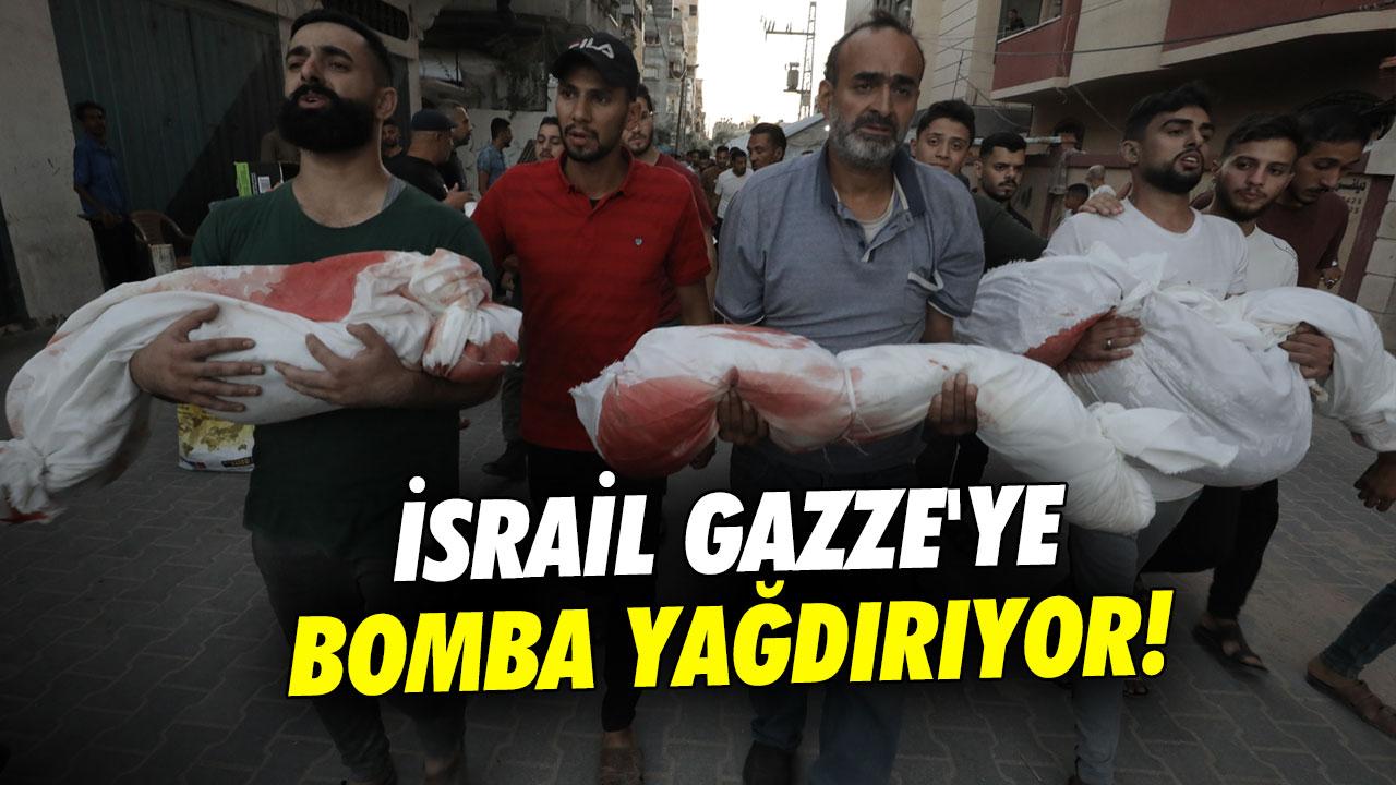İsrail Gazze'ye bomba yağdırıyor! Çok sayıda Filistinli şehit oldu