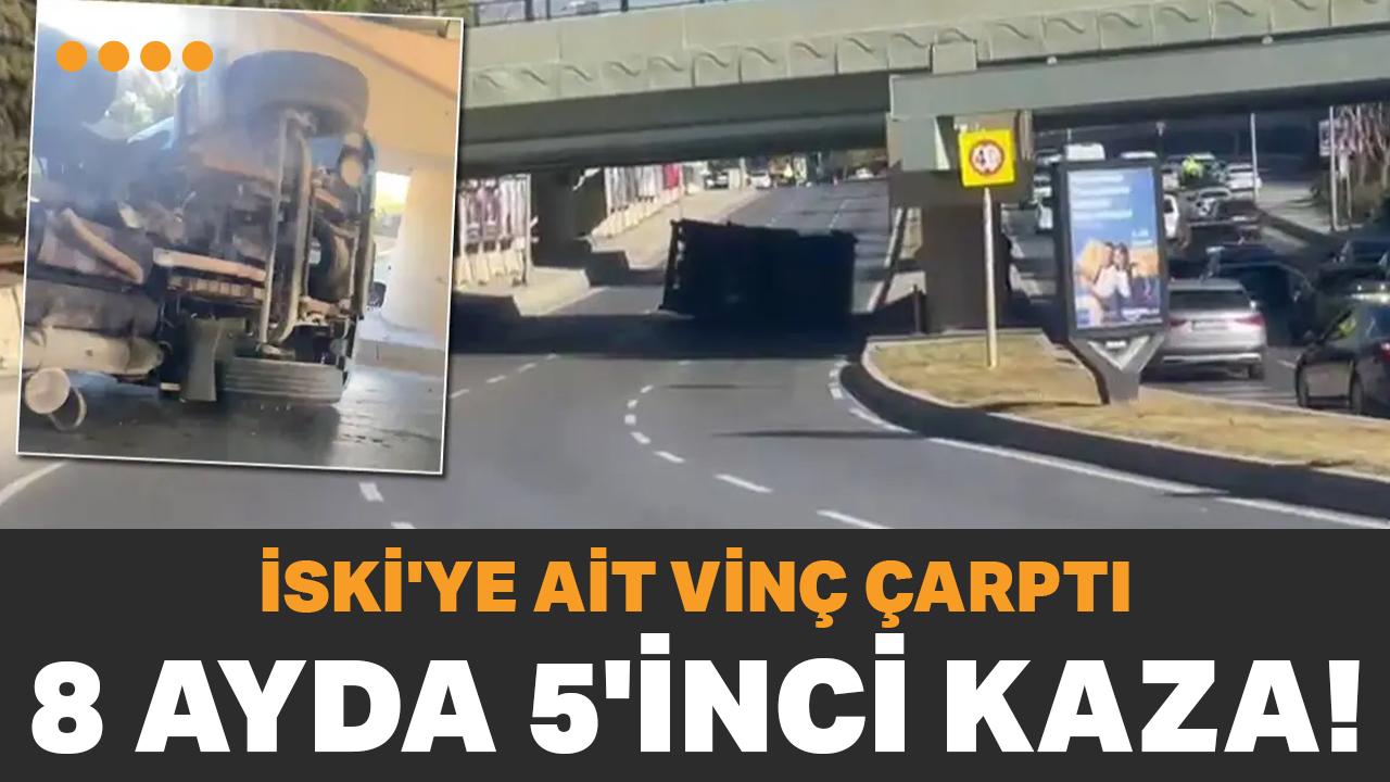 İstanbul'da sabıkalı üst geçide vinç çarptı: 8 ayda 5'inci kaza!