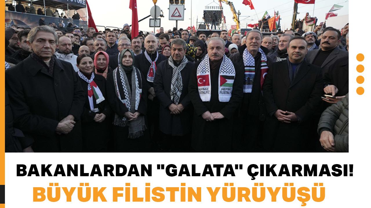 Bakanlardan ''Galata'' çıkarması! Gazze için tarihi buluşmaya katıldılar