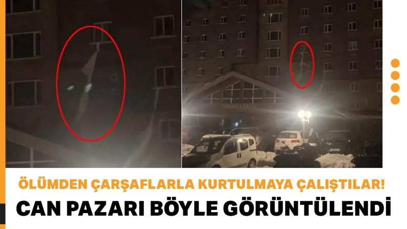 Ölümden çarşaflarla kurtulmaya çalıştılar! Yaşanan can pazarı böyle görüntülendi