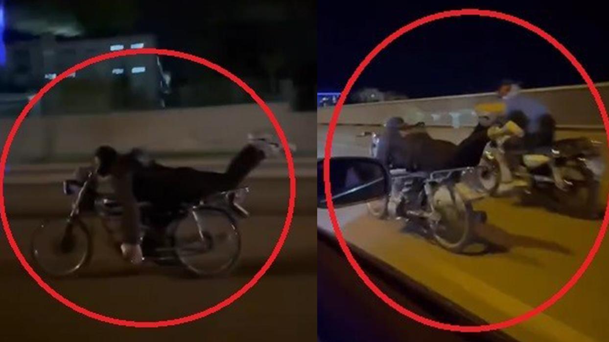 Trafikte yürekleri ağza getirdi! Motosiklet üzerinde ölümüne eğlence cezasız kalmadı
