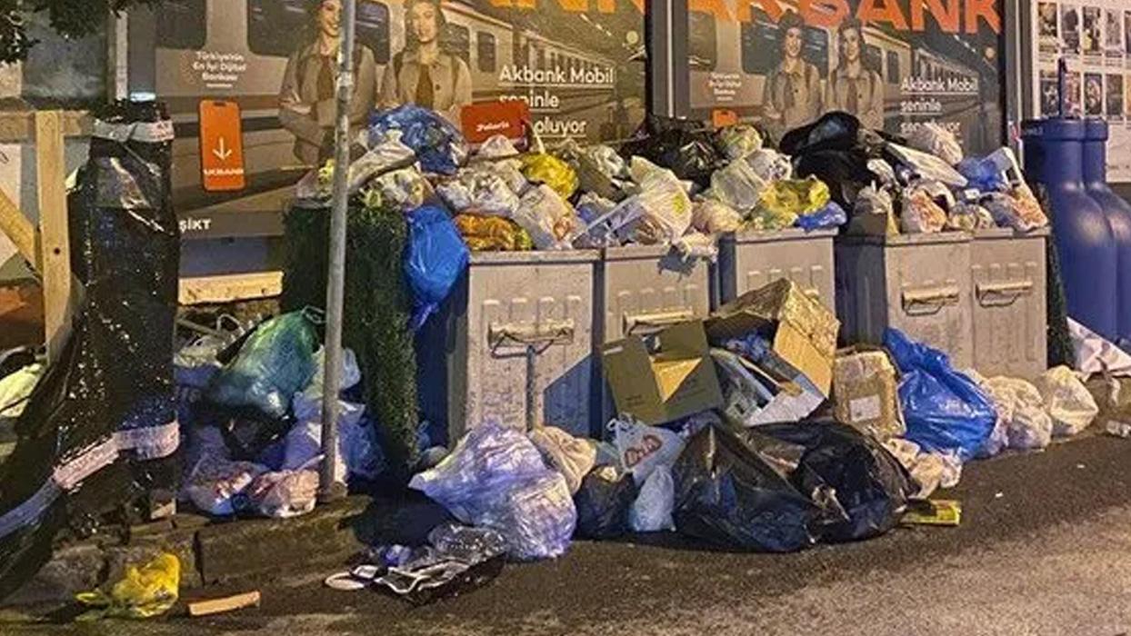 Maaş krizi çözülemedi, Beşiktaş'ta çöp dağları oluştu