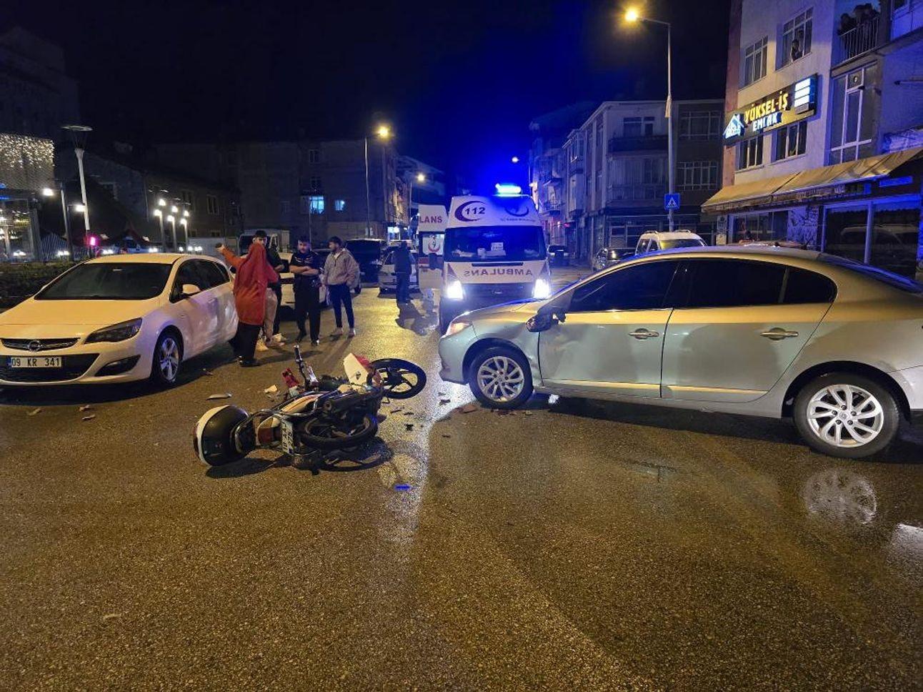 Ankara'da motosikletle otomobil çarpıştı: 1 yaralı