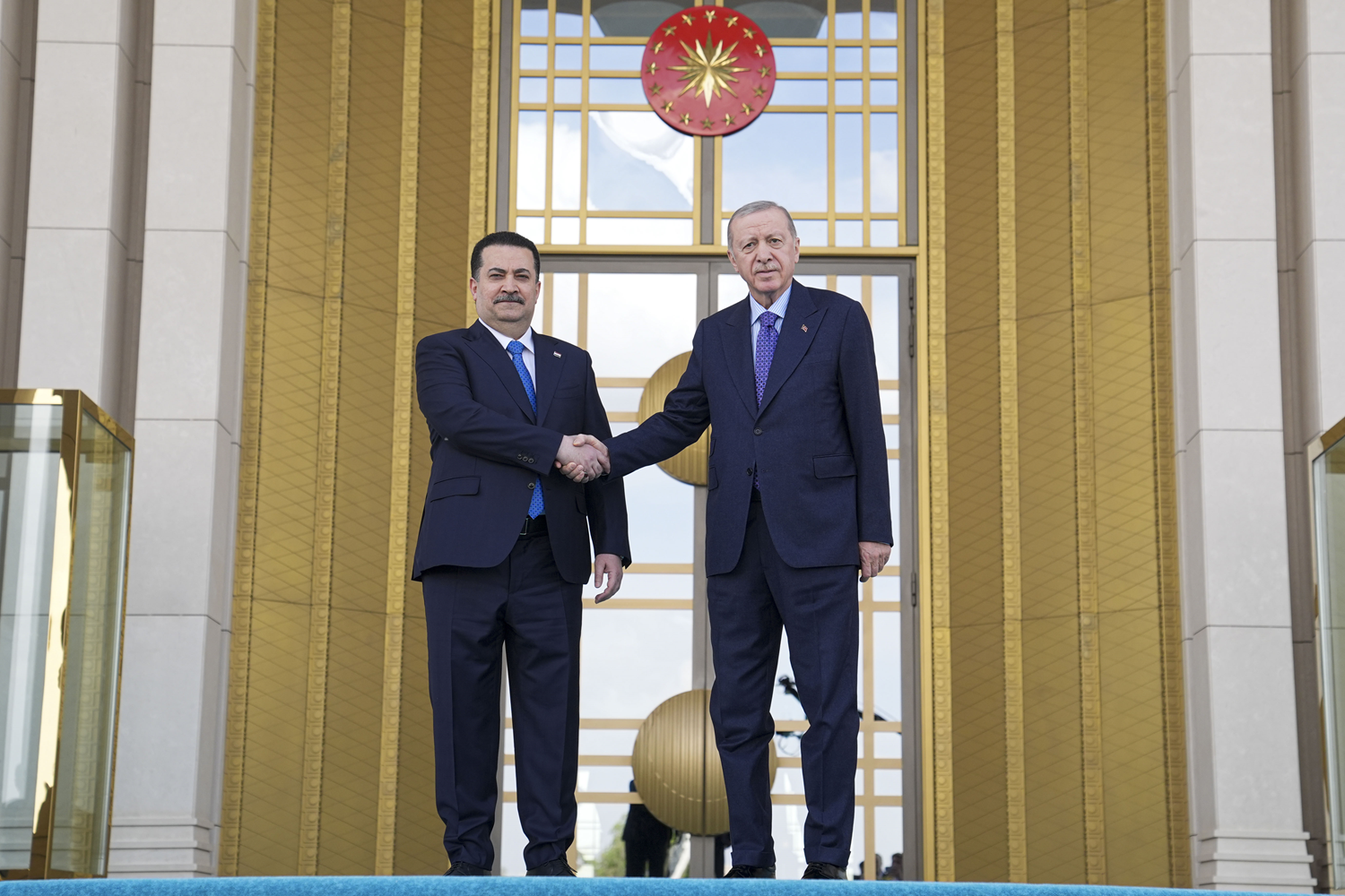 Cumhurbaşkanı Erdoğan, Irak Başbakanı Şiya es-Sudaniyi Cumhurbaşkanlığı Külliyesinde karşıladı