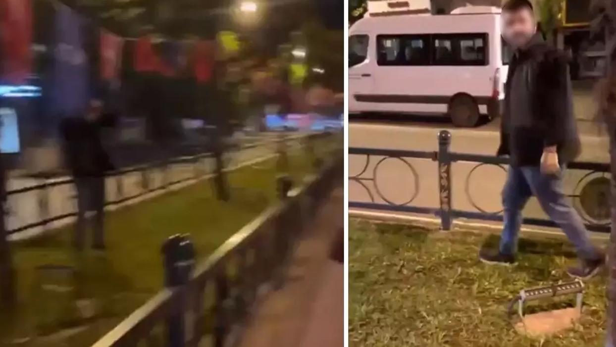 Bursa'da Türk bayrağına saldıran kişi zihinsel engelli çıktı!