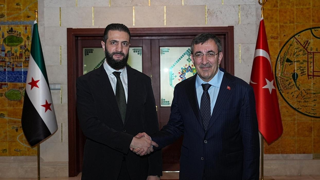 Cumhurbaşkanı Yardımcısı Yılmaz, Suriye Cumhurbaşkanı Şara ile görüştü