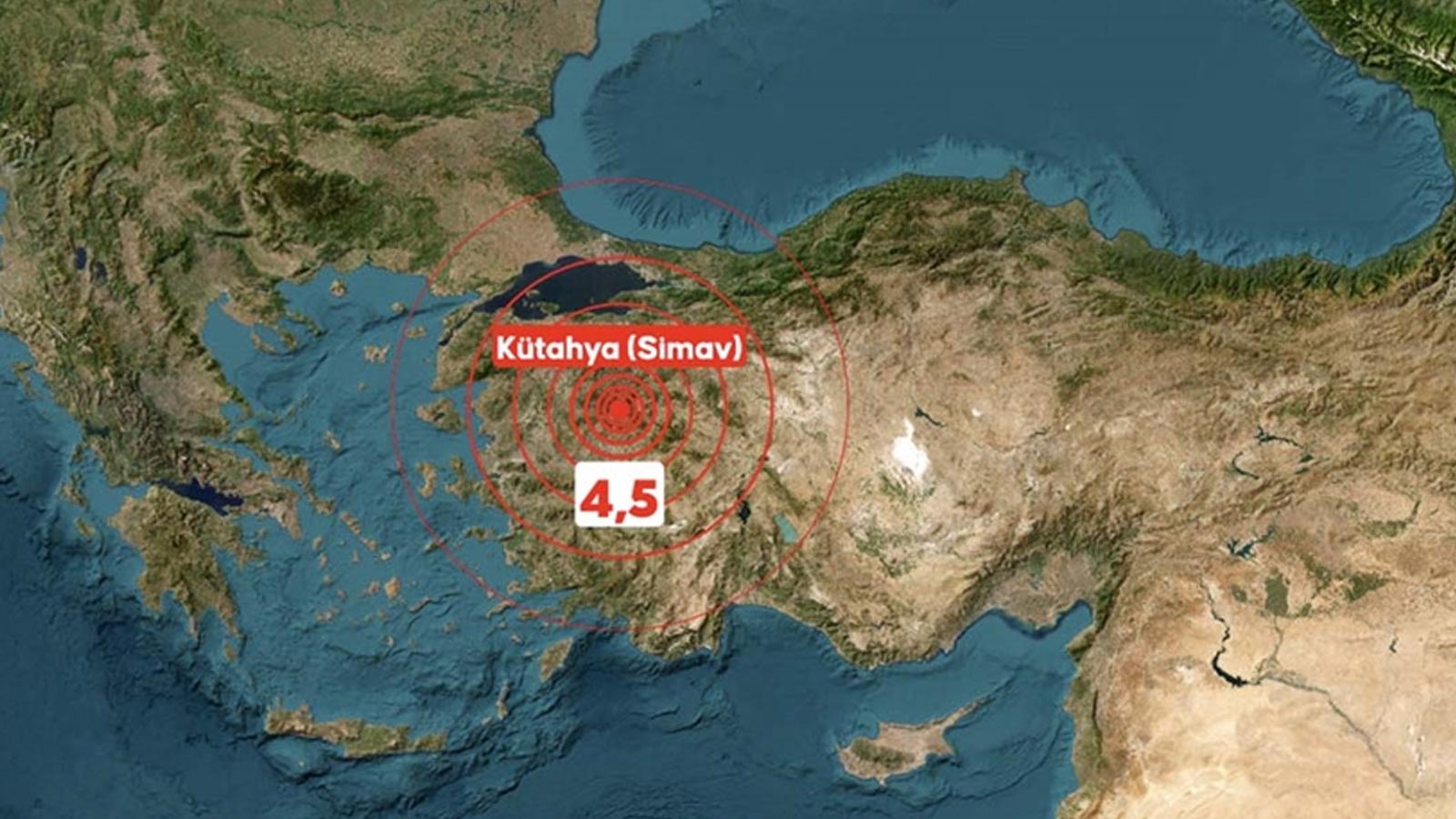 Kütahya'da 4.5 büyüklüğünde deprem meydana geldi