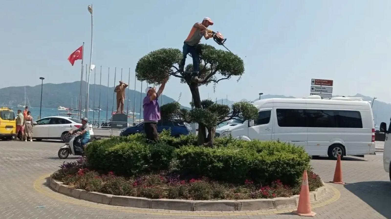 Marmaris'te tepki çeken görüntüler! Chp'li belediye iş güvenliğini rafa kaldırdı
