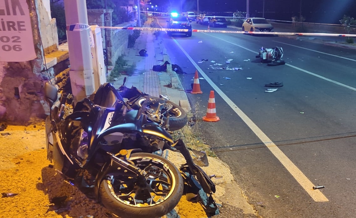 Bodrum'da meydana gelen motosiklet kazası sonucu 2 kişi hayatını kaybetti.