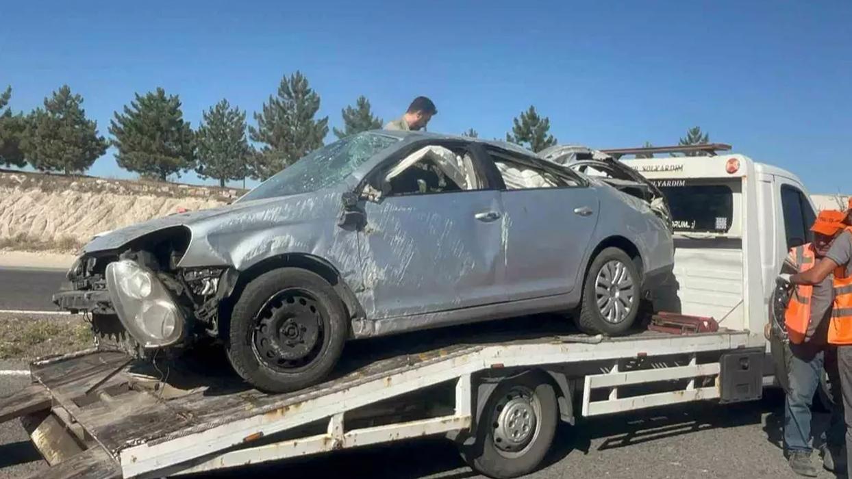 Nevşehir'de takla atan otomobil kazasında 1 ölü, 1 Yaralı