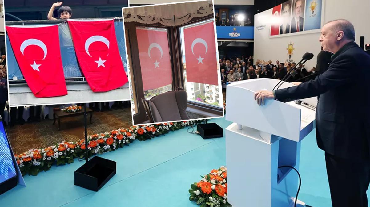 Cumhurbaşkanı Erdoğan çağrı yaptı! Türk bayrakları asılmaya başlandı