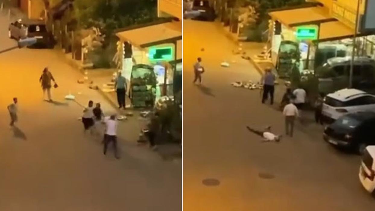 Bayılana kadar darp edilerek sokak ortasına bırakıldı... Kavga anı kameralarda!