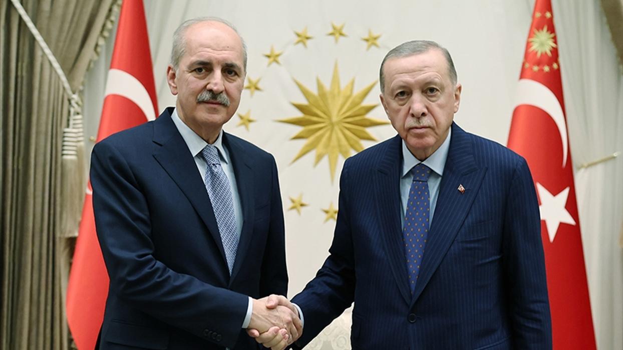 Cumhurbaşkanı Erdoğan, TBMM Başkanı Kurtulmuş'u kabul etti