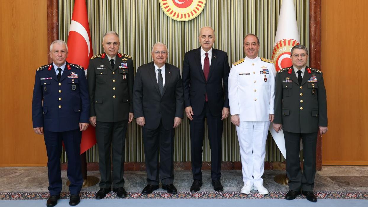 TBMM Başkanı Kurtulmuş, Bakan Güler ve TSK komuta kademesini kabul etti! Gündemde "Terörsüz Türkiye" vardı