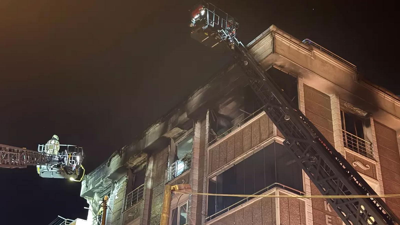 Gaziosmanpaşa'da binada korkutan yangın