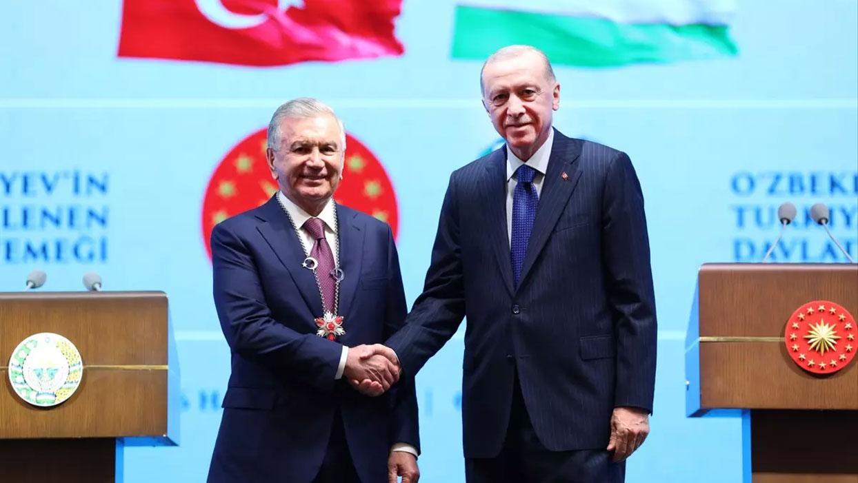 Cumhurbaşkanı Erdoğan, Mirziyoyev ile görüştü