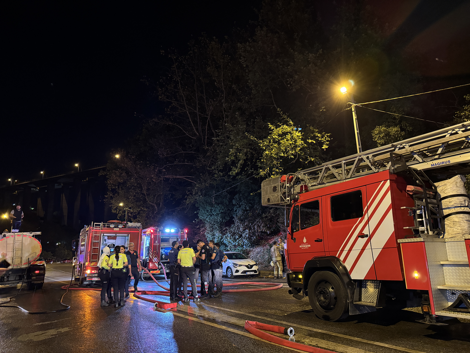 Beykoz orman yangını söndürüldü, işaret fişeği atan şüpheli yakalandı