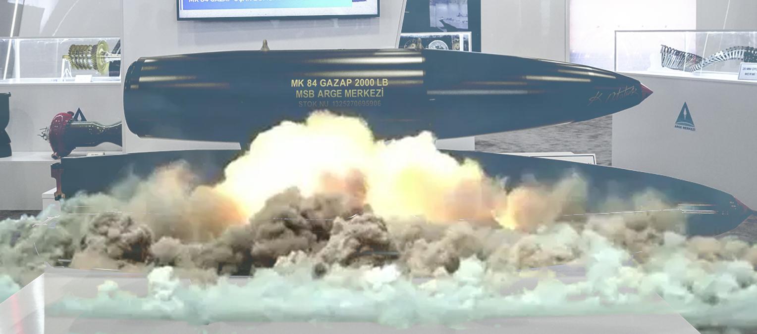 MSB'nin ürettiği GAZAP uçak bombası MK-84'ün 3 katı büyüklüğünde!
