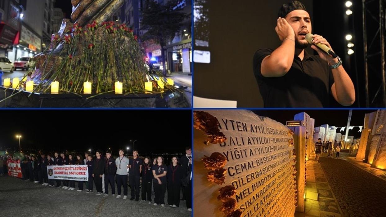 17 Ağustos 1999 Marmara Depremi'nin 26. yıl dönümünde şehitler için saat sela okundu