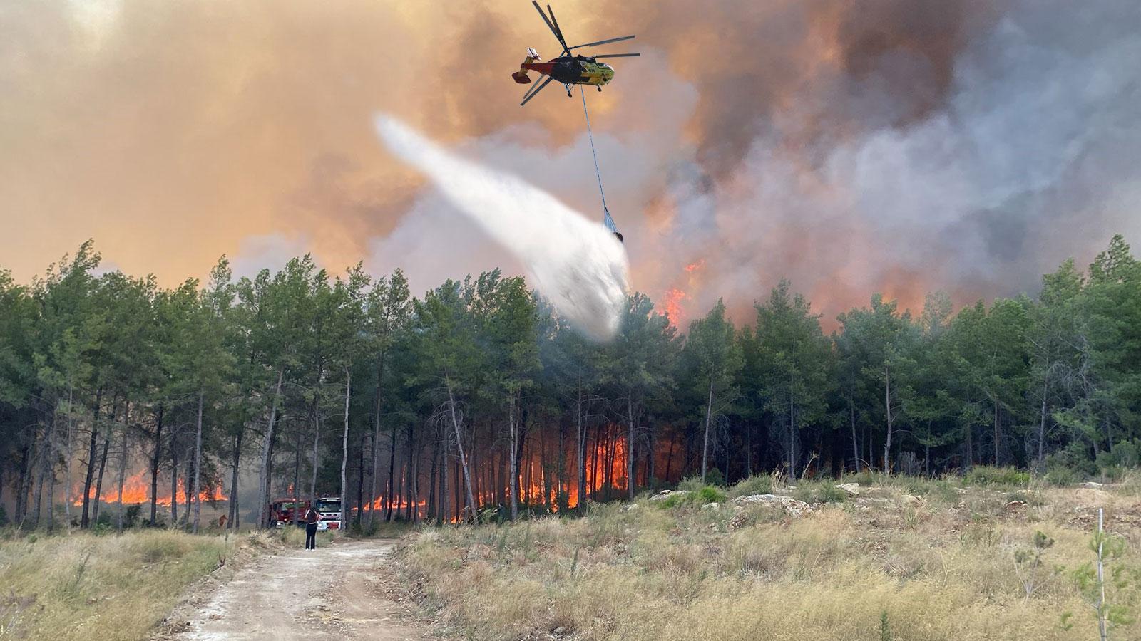 İzmir'de orman yangını alarmı: 5 uçak, 11 helikopter görevde