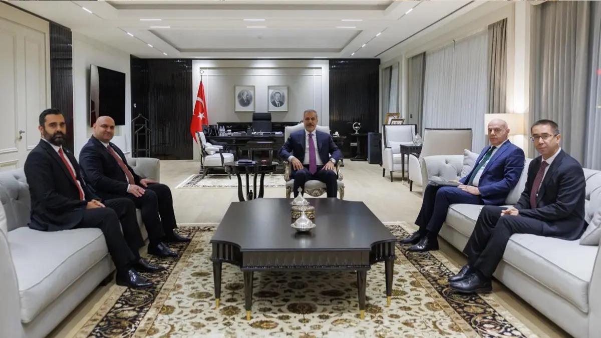 Bakan Fidan, Irak Türkmen Cephesi Başkanı Ağaoğlu'nu kabul etti
